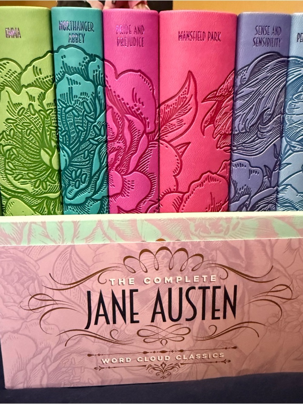 The Complete Jane Austen Box Set - Colorful Floral Faux-Leather Covers